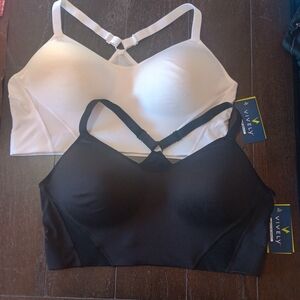 New 2pc, 2x White And Black Racer Back Bras